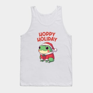 Hoppy Holiday Christmas Frog Santa Tank Top